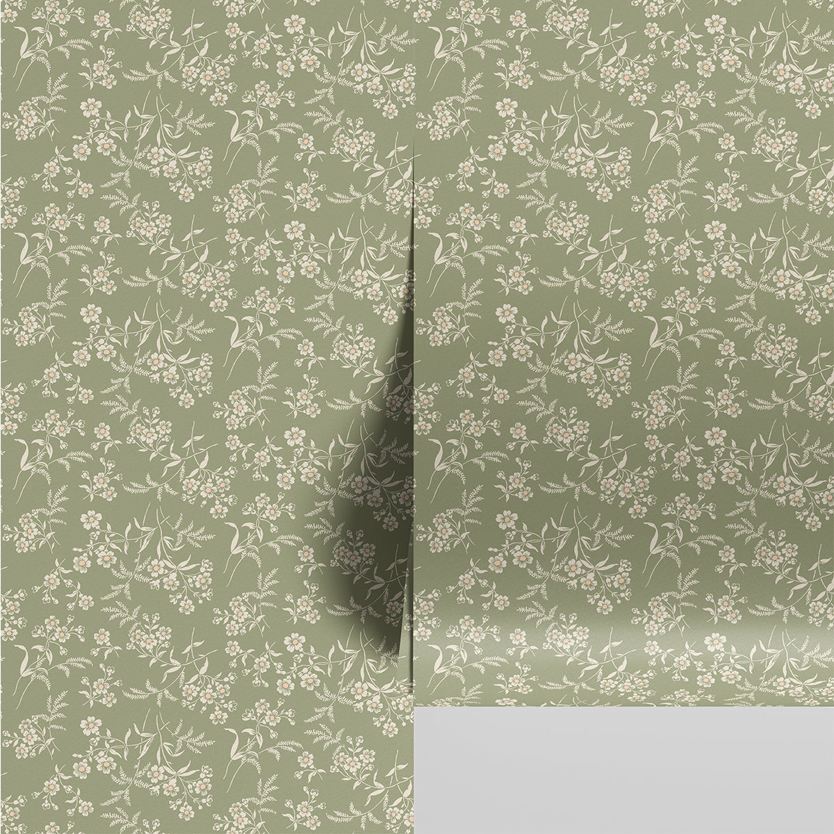 Sage Camille Floral Wallpaper