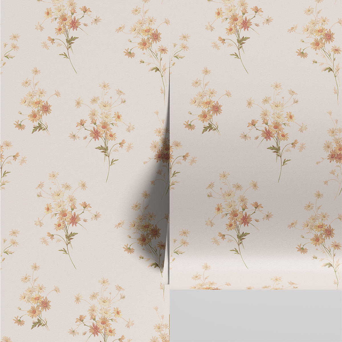 Cream Blush Daisy Bouquet Wallpaper