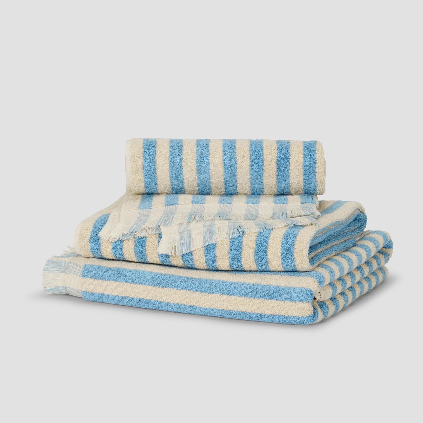 Coastal Blue Pembroke Stripe Cotton Towels