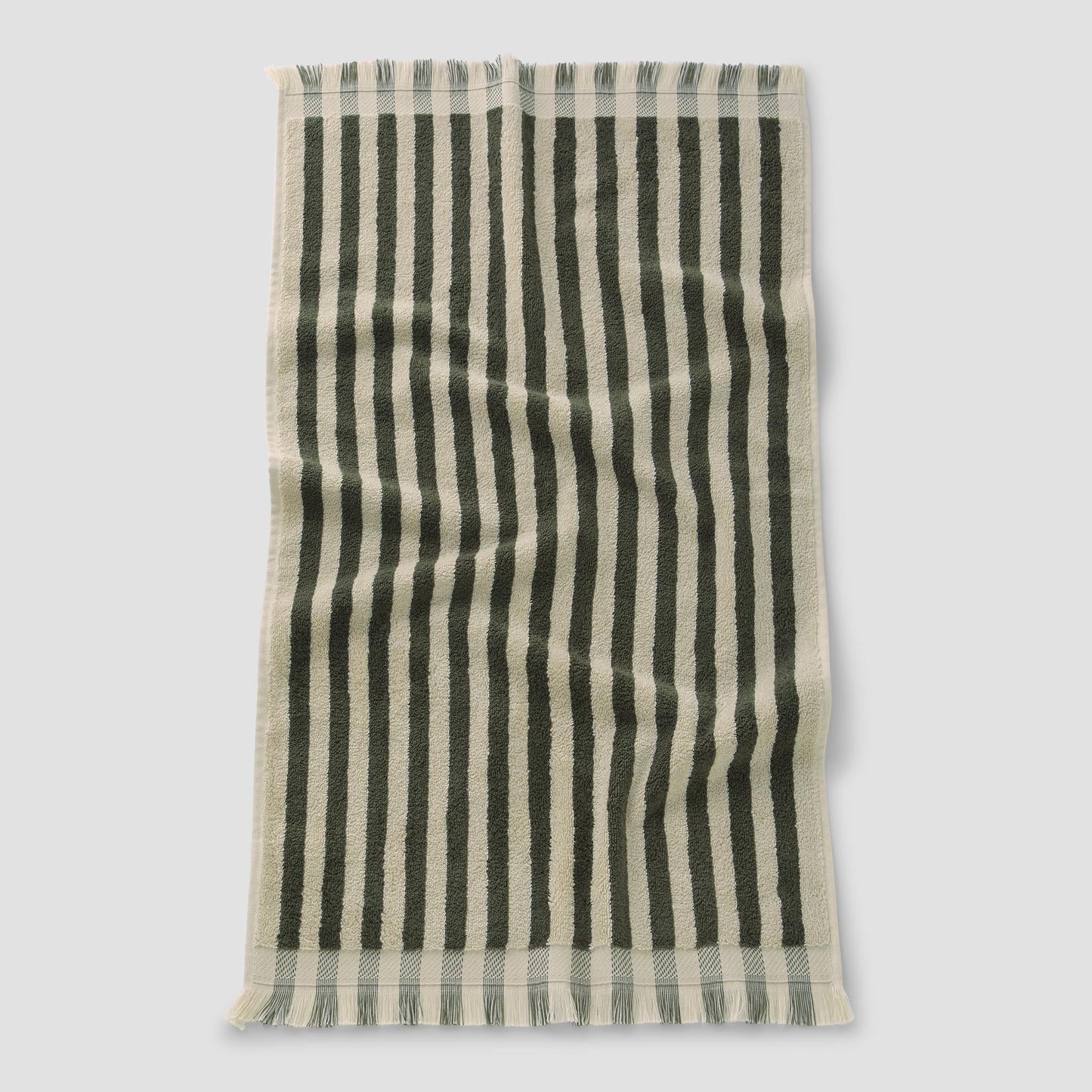 Olive Green Pembroke Stripe Cotton Towels