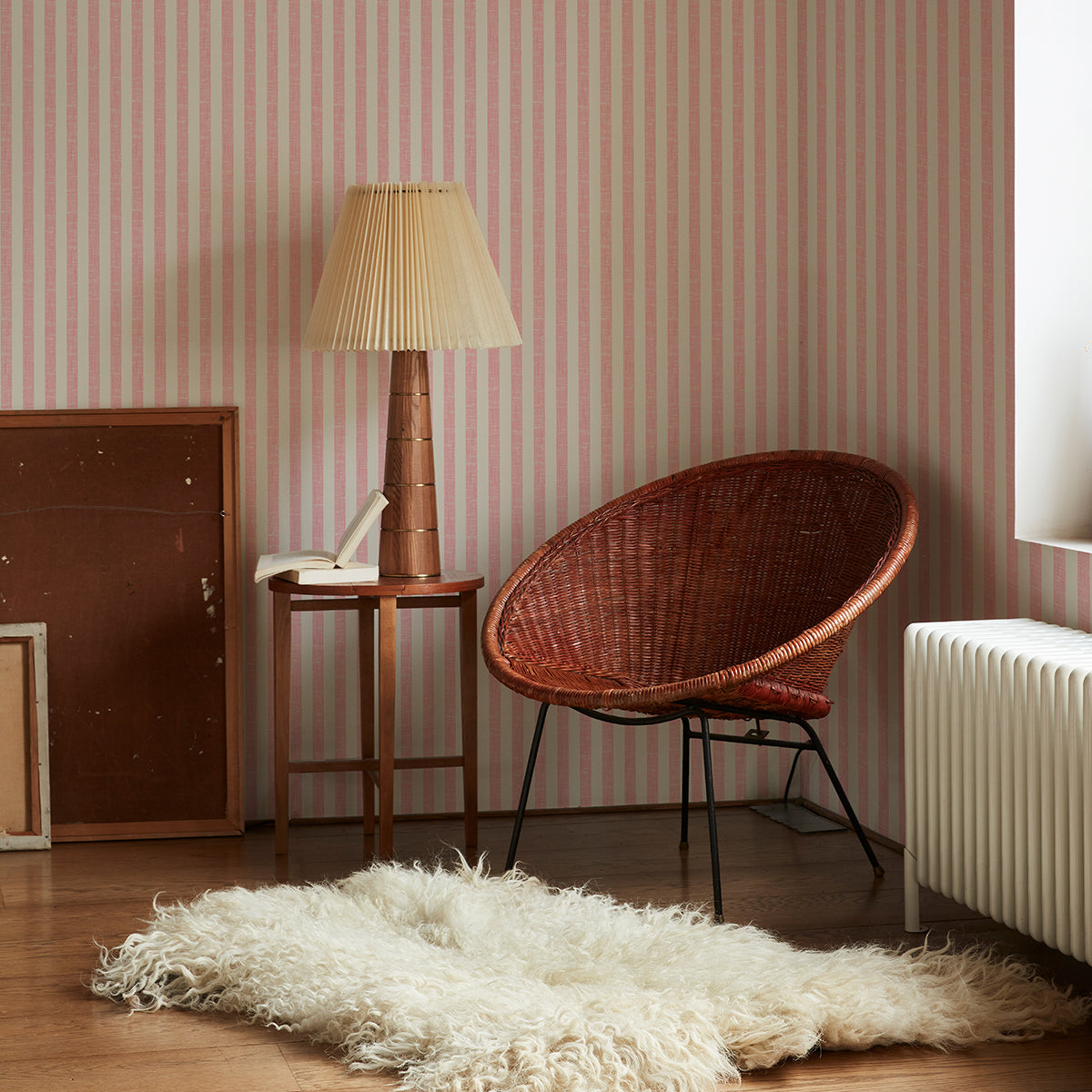 Pink Bloom Pembroke Stripe Wallpaper