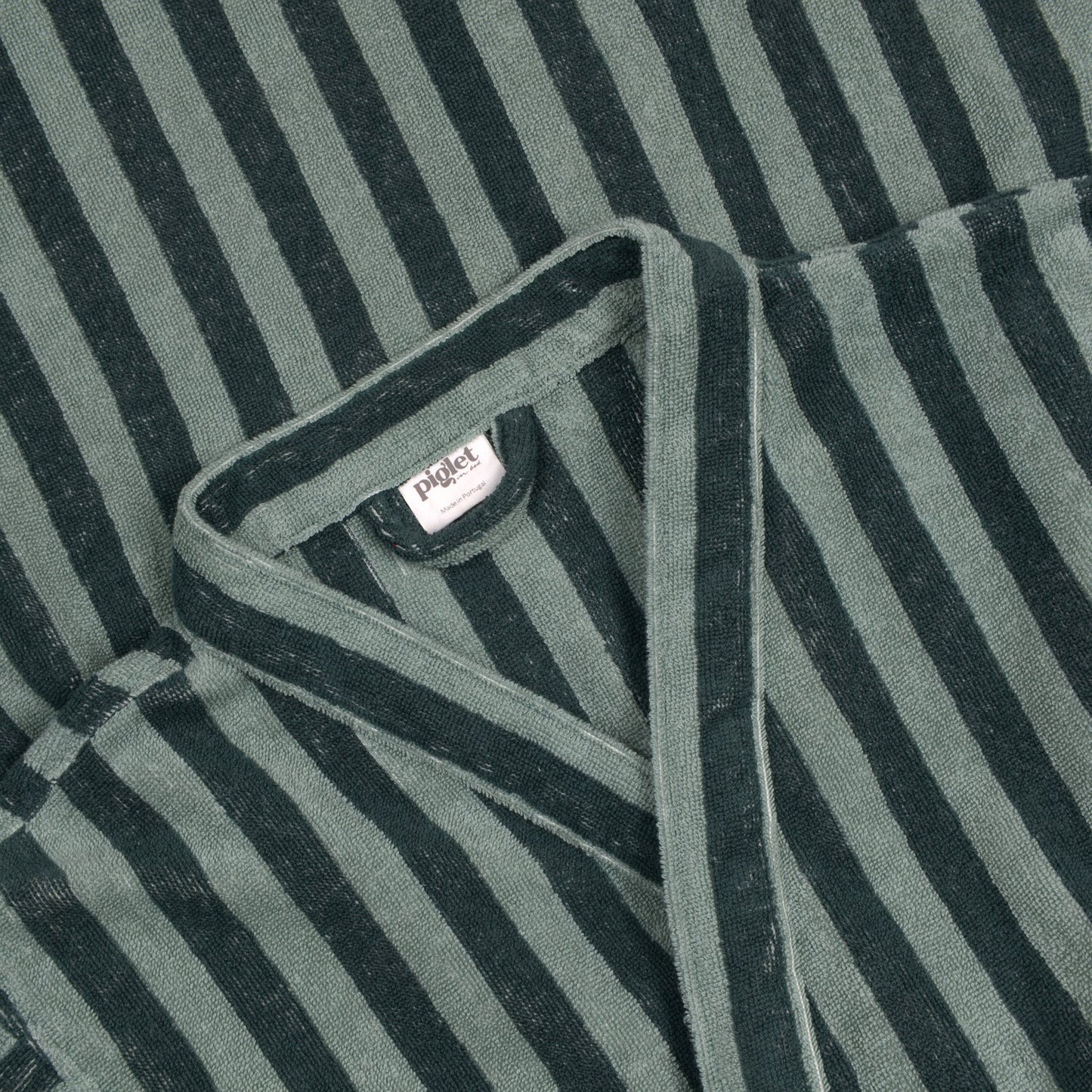 Pine Green Pembroke Stripe Cotton Robe