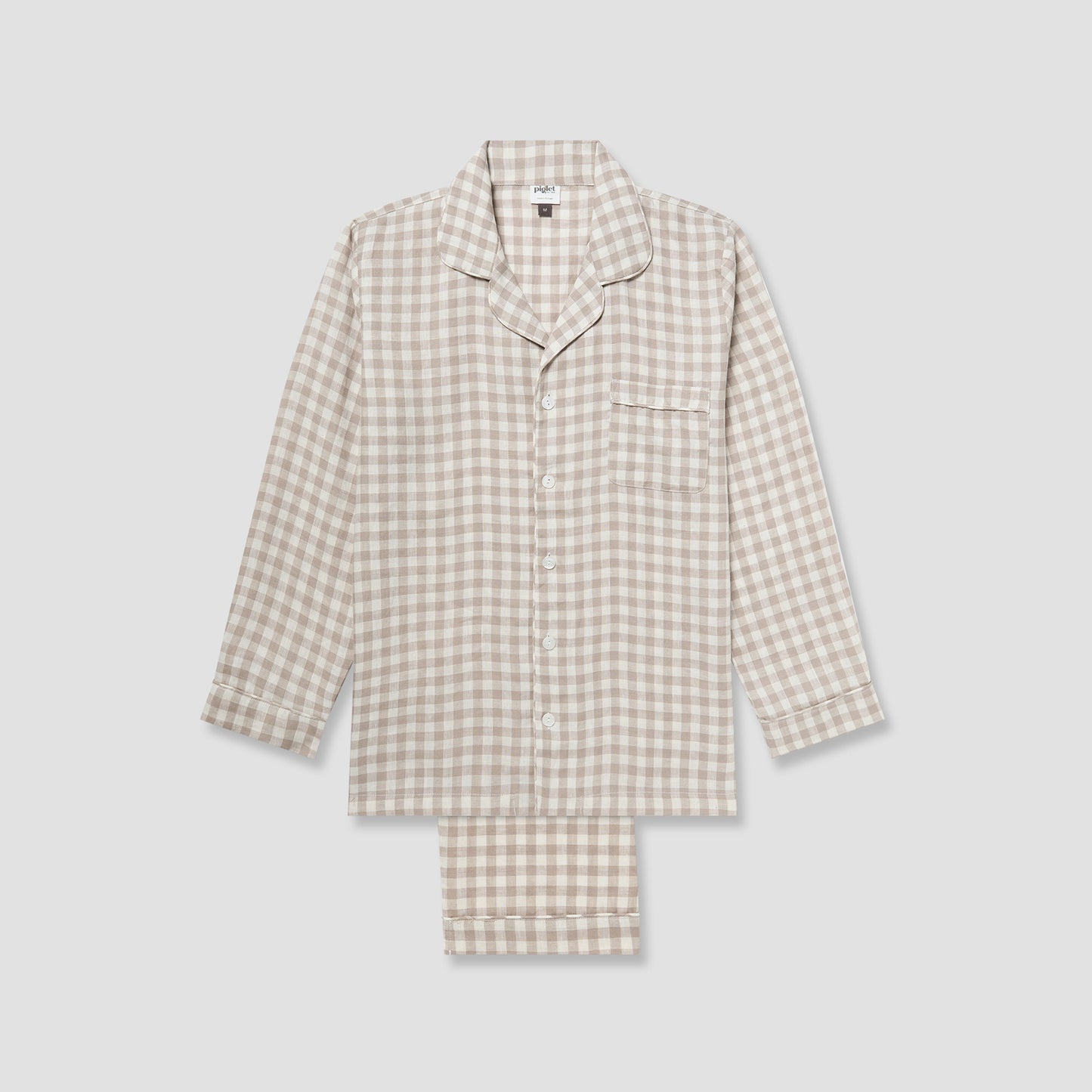 Mushroom Gingham Pyjama Trouser Set