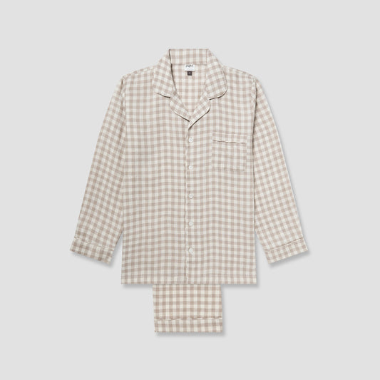 Mushroom Gingham Pyjama Trouser Set