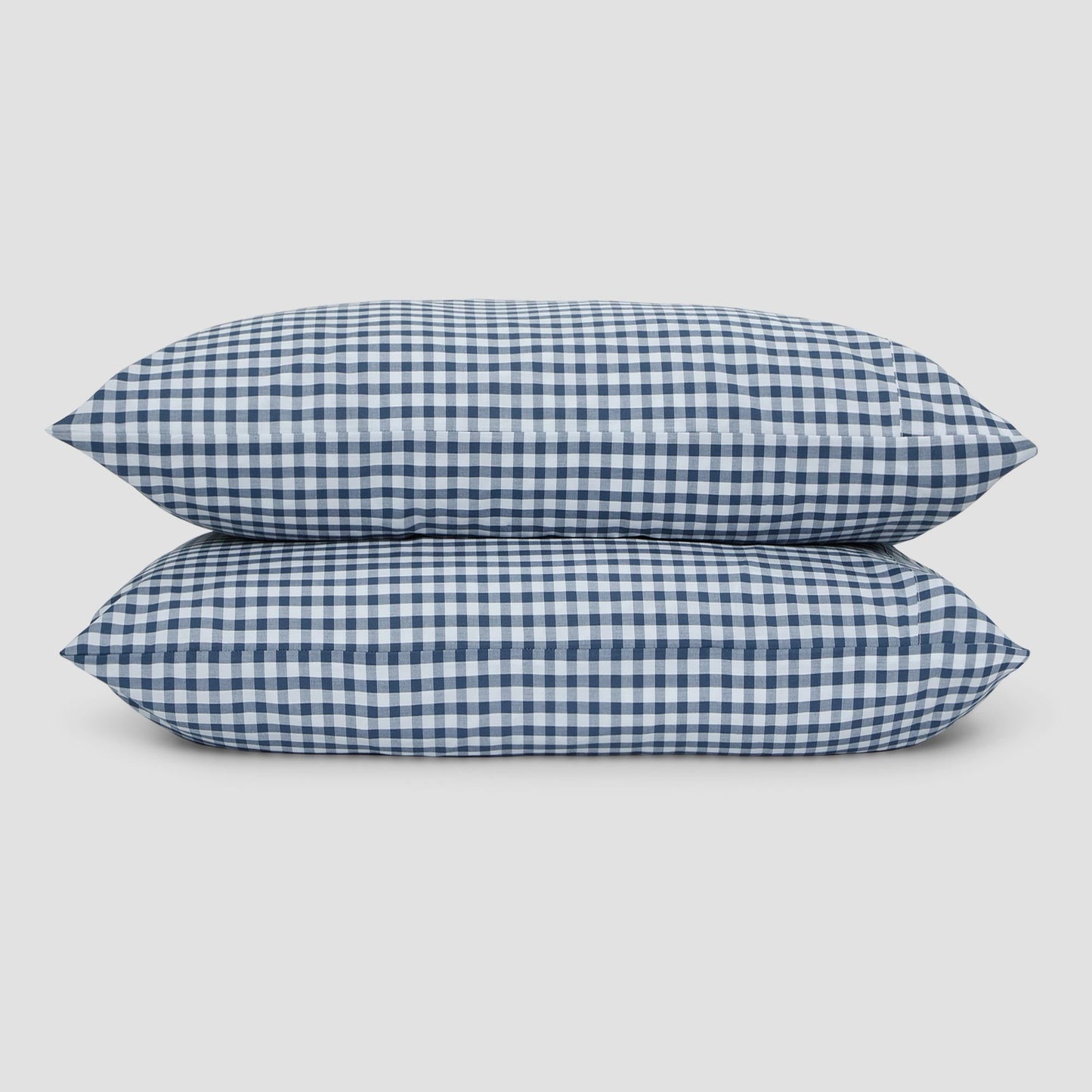 Indigo Small Gingham Cotton Pillowcases (Pair)