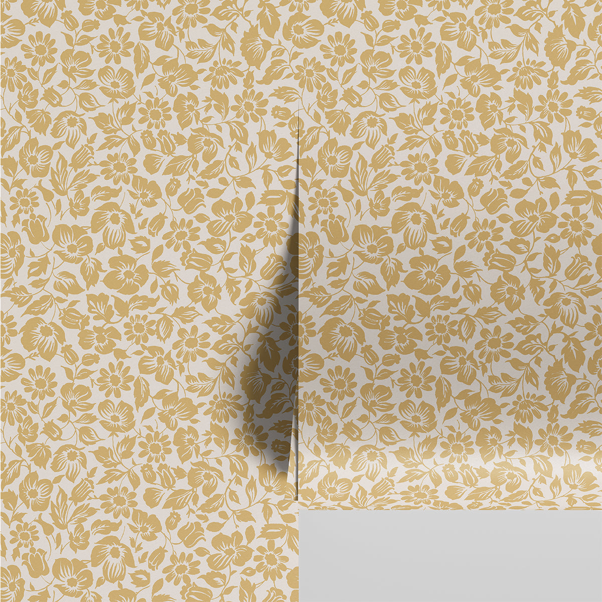 Butterscotch Meadow Floral Wallpaper