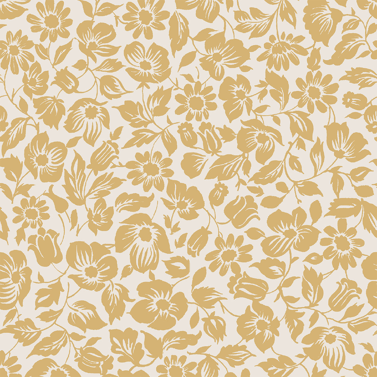 Butterscotch Meadow Floral Wallpaper
