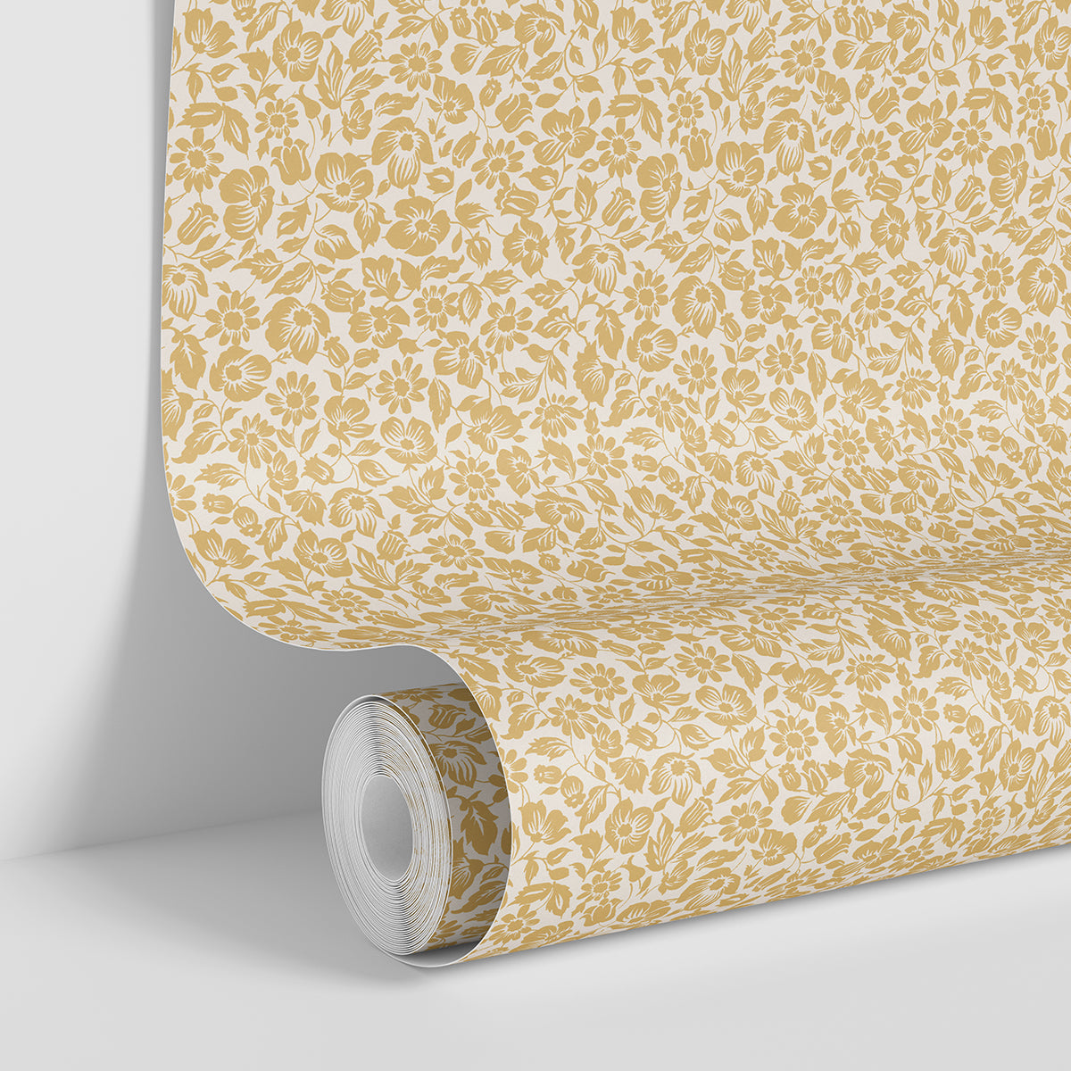 Butterscotch Meadow Floral Wallpaper