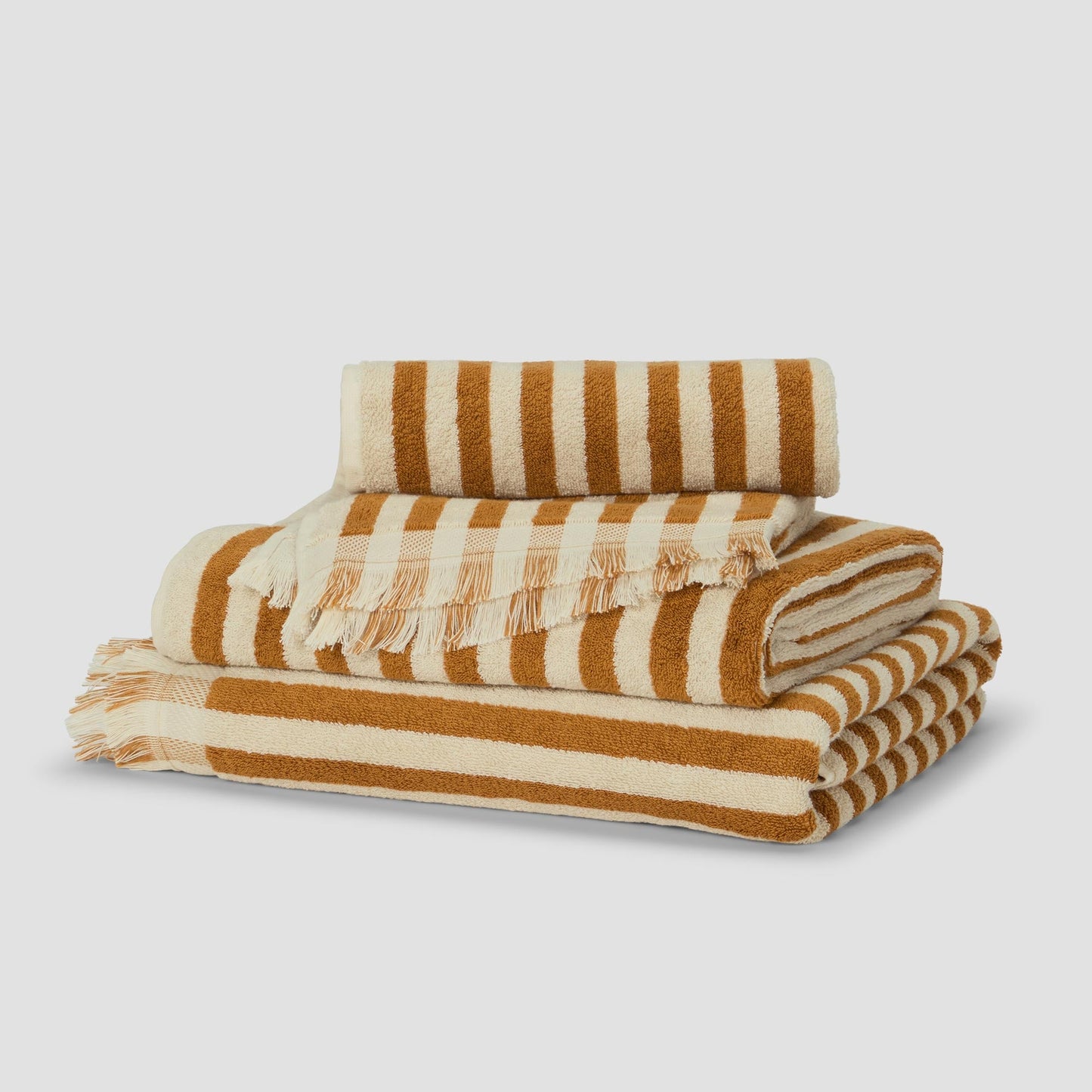 Russet Yellow Pembroke Stripe Cotton Towels