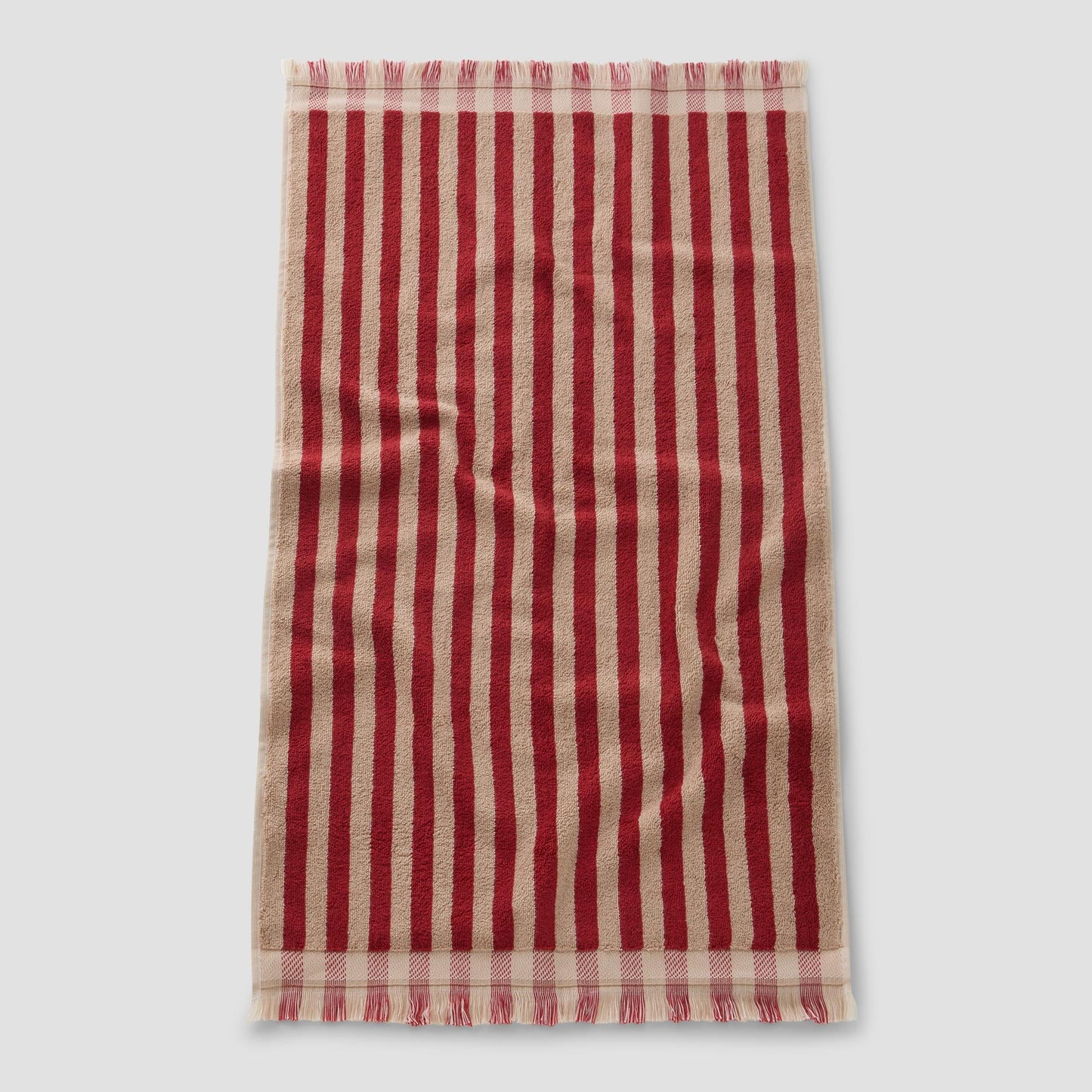 Sandstone Red Pembroke Stripe Cotton Towels