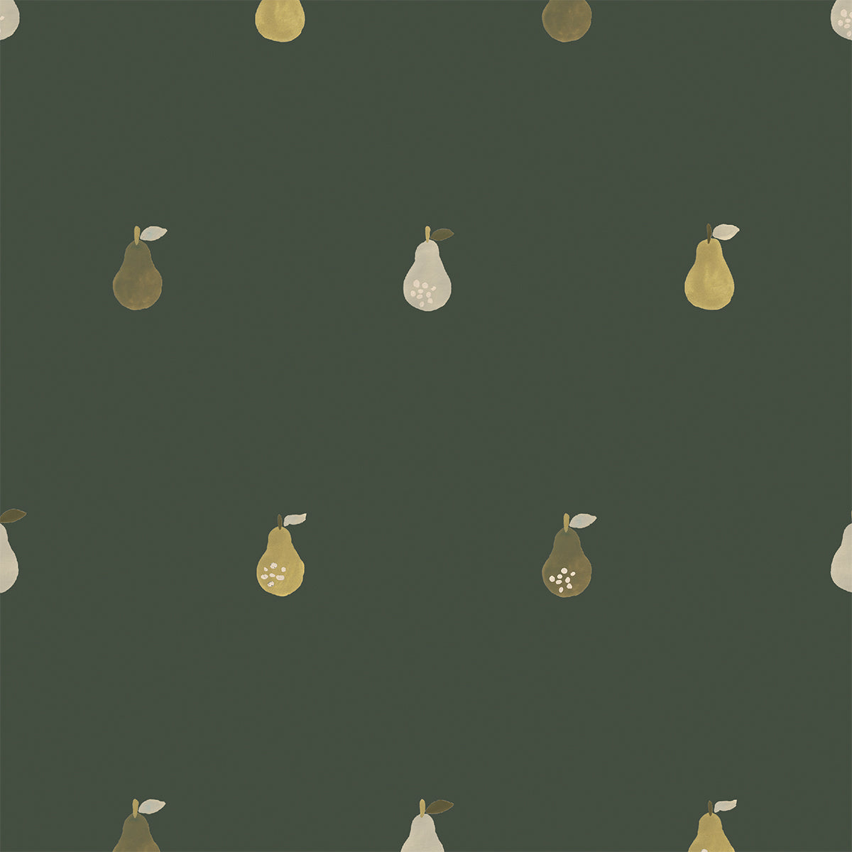 Fern Green Pears Wallpaper