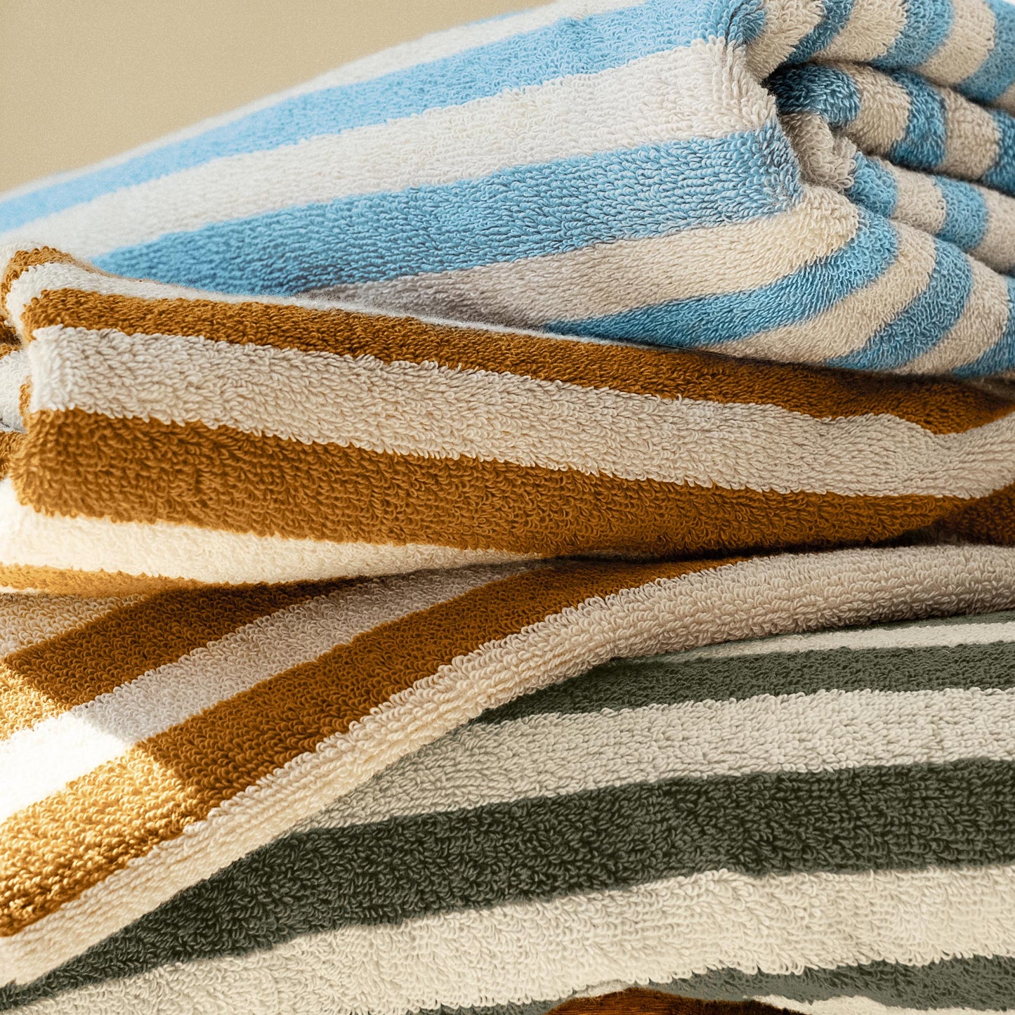 Russet Yellow Pembroke Stripe Cotton Towels