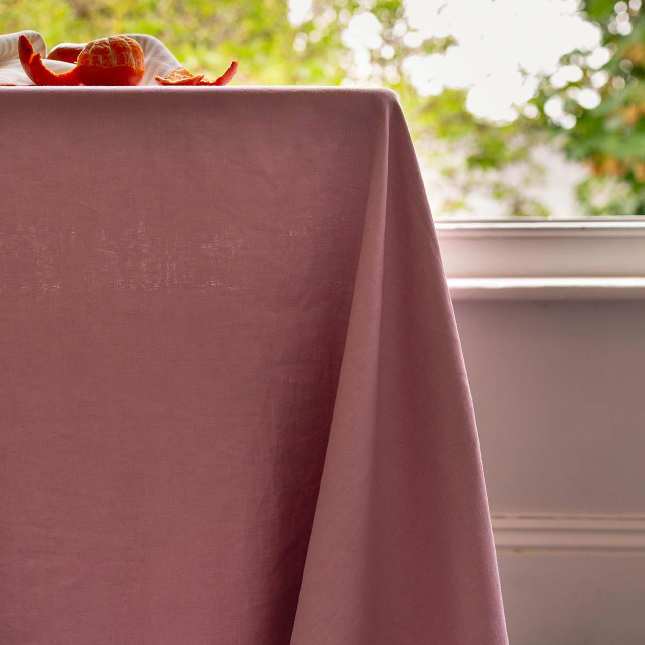 Raspberry 100% Linen Tablecloth