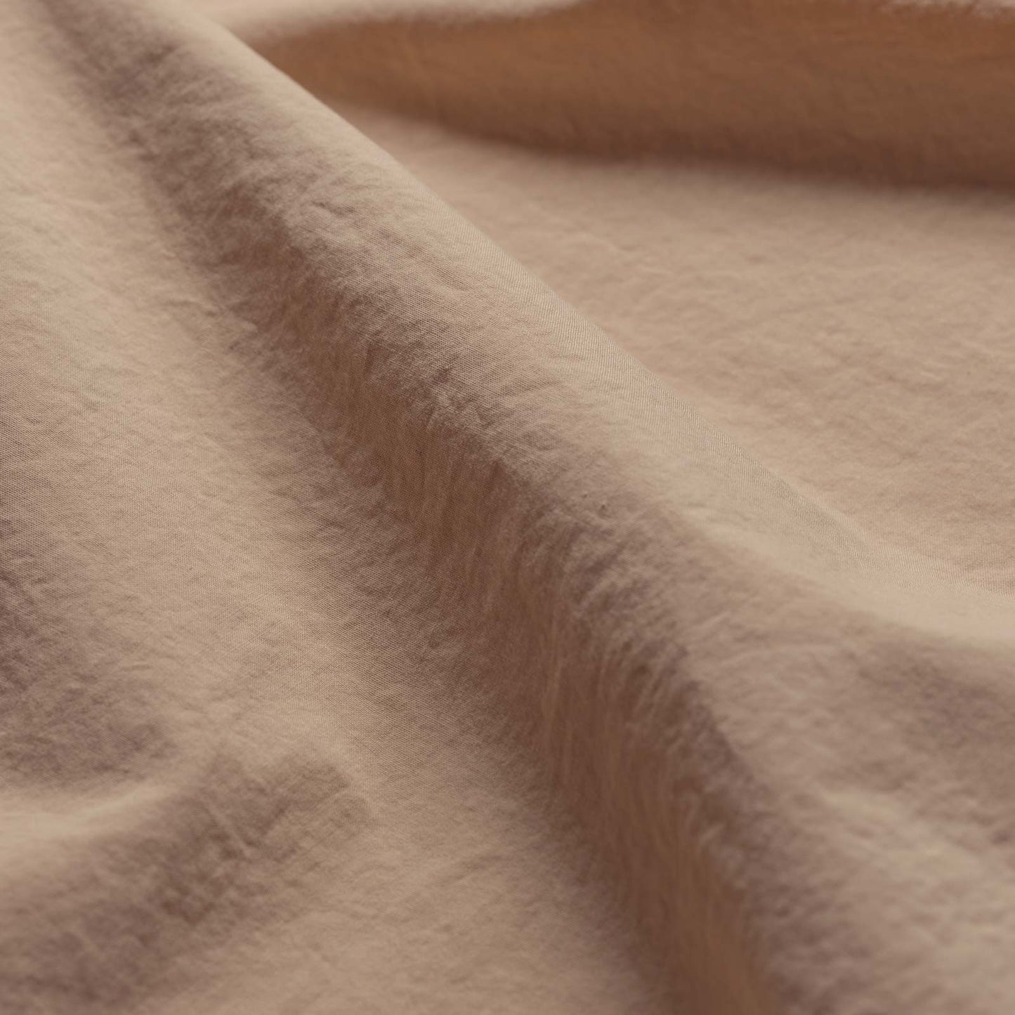 Cafe au Lait Washed Cotton Percale Flat Sheet