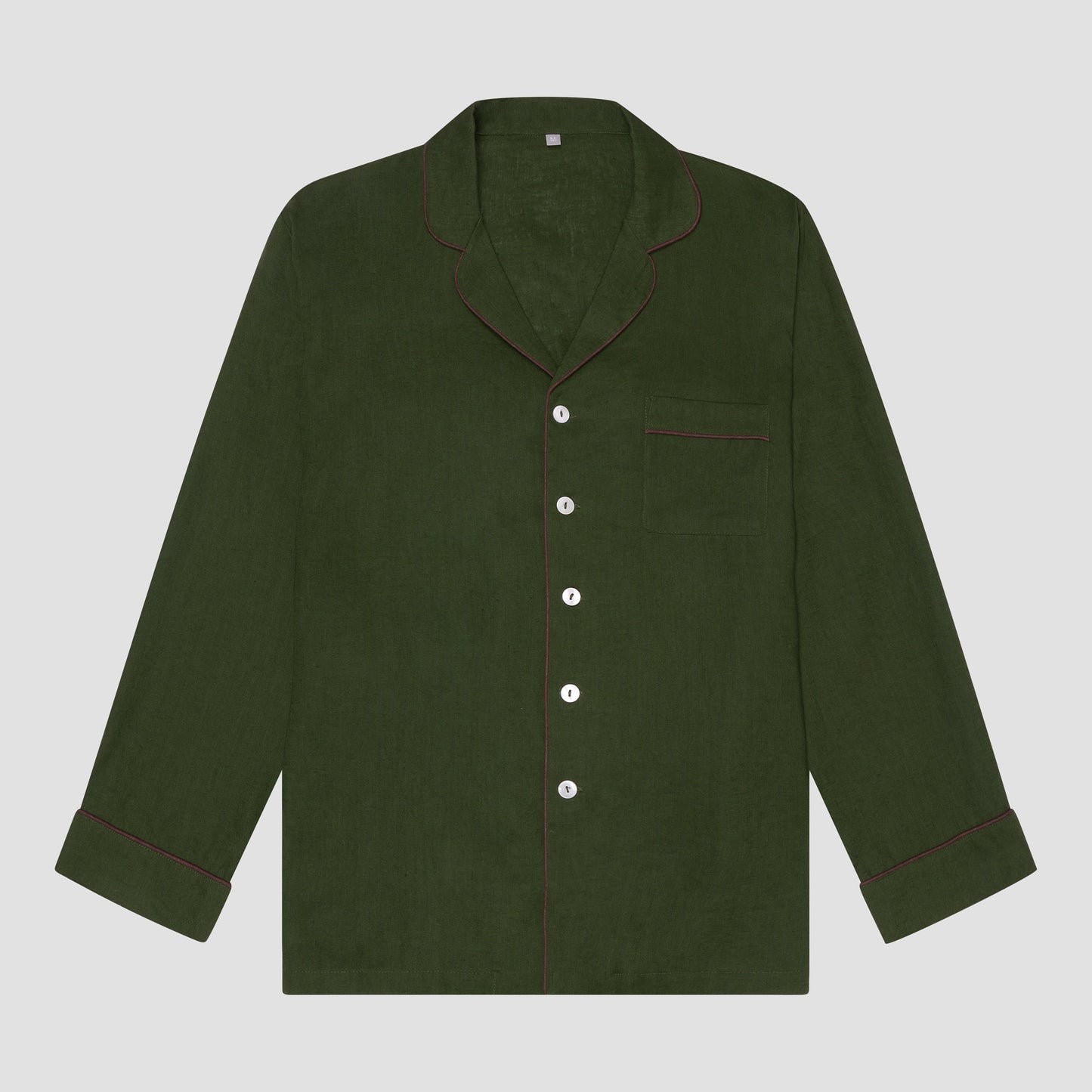 Men's Fern Green Linen Pyjama Shirt