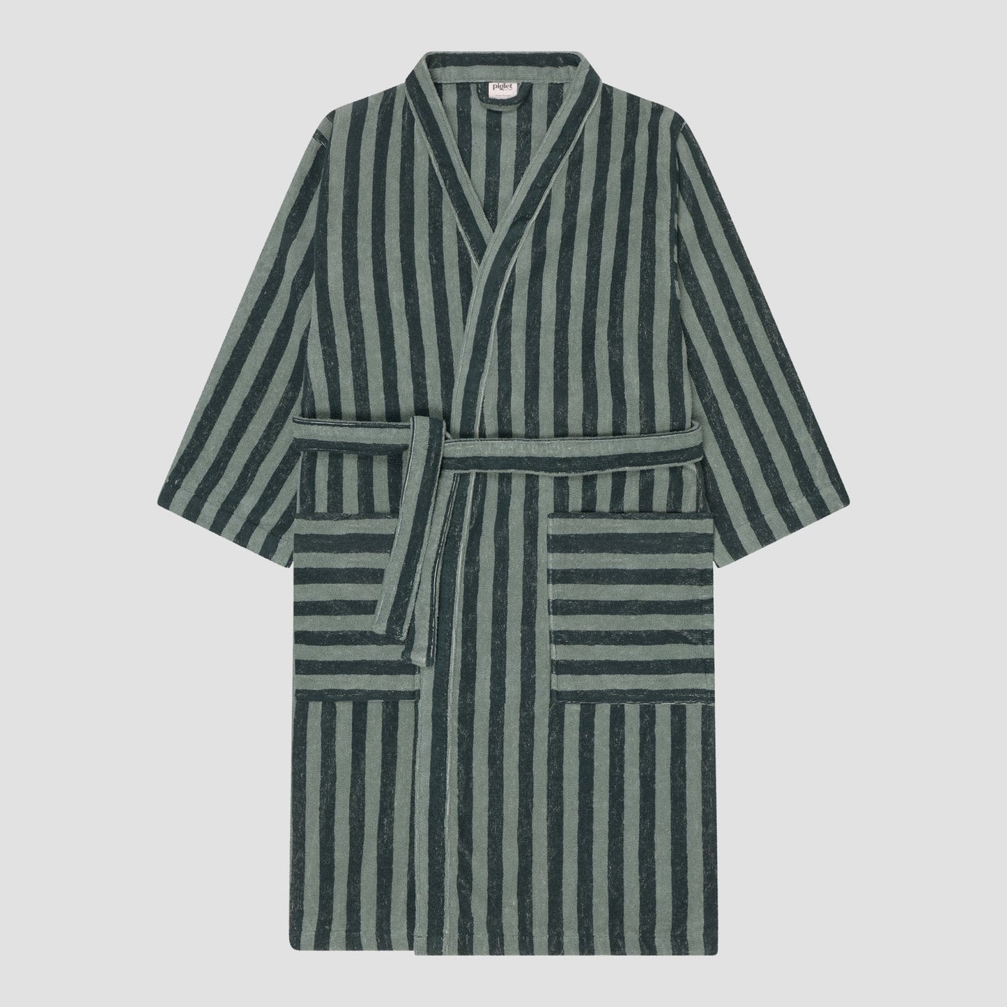 Pine Green Pembroke Stripe Cotton Robe