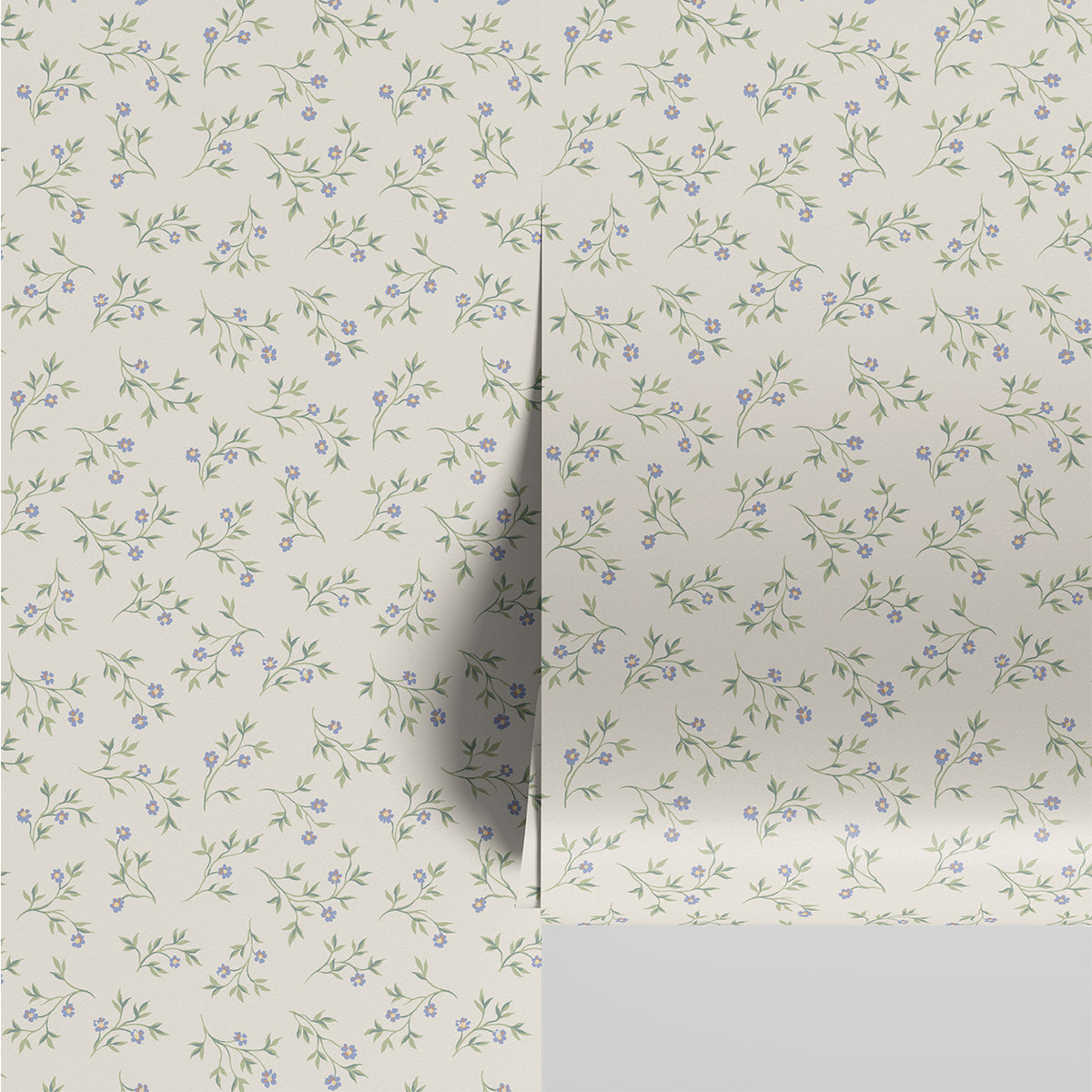 Cream Spring Sprig Wallpaper