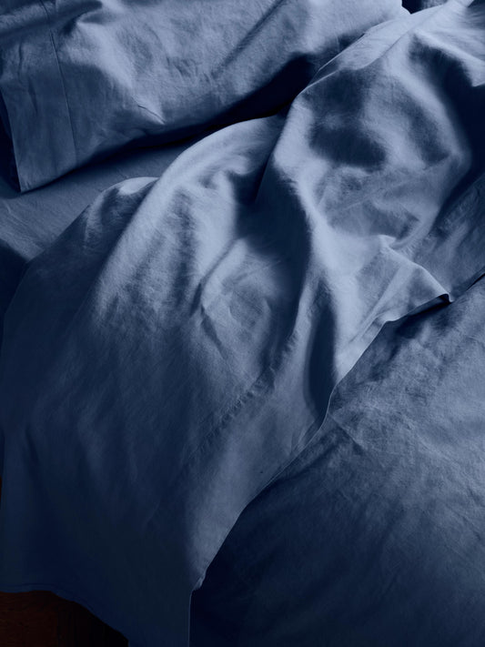 Blueberry 100% Linen Flat Sheet
