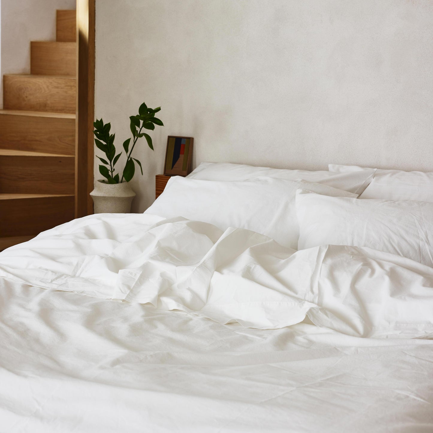 White Washed Cotton Percale Flat Sheet