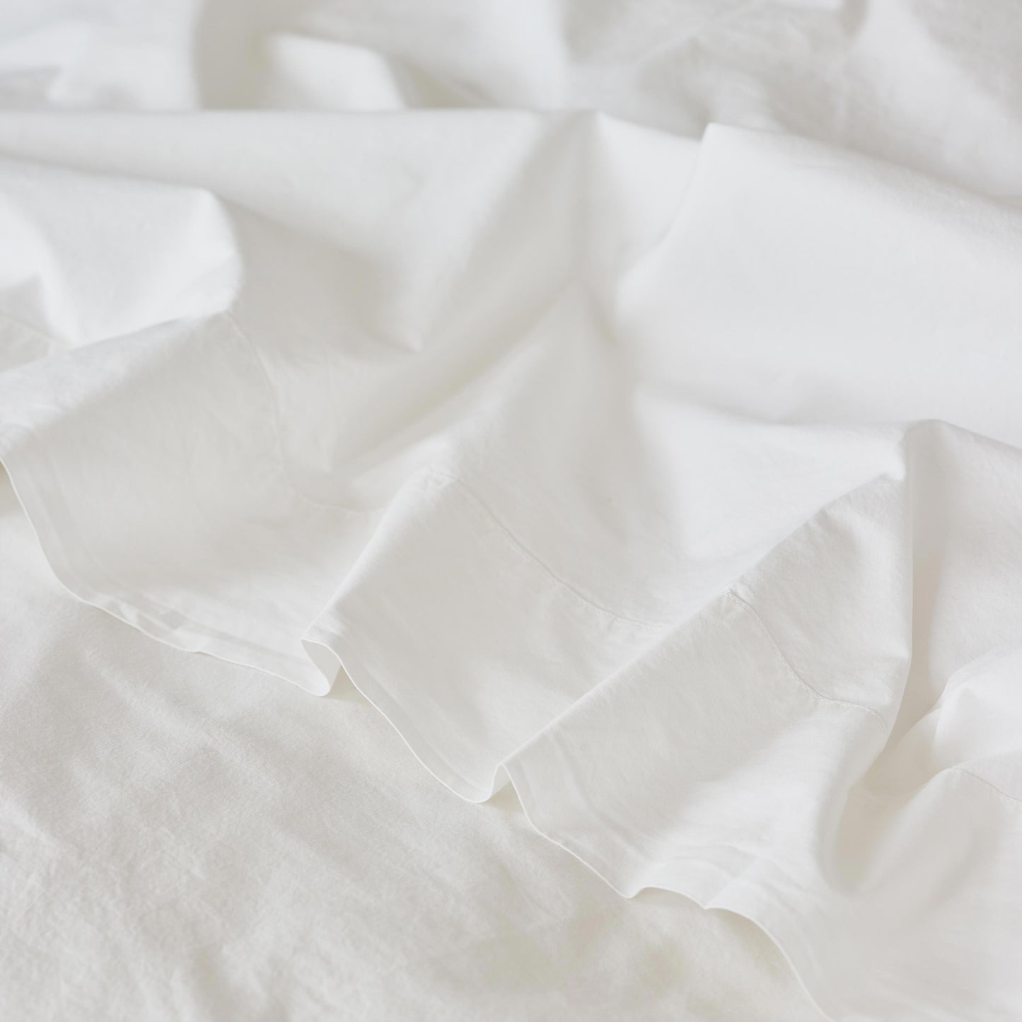 White Washed Cotton Percale Flat Sheet